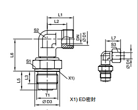 DVWE-R 90°滑動軸承旋轉接頭、PARKER接頭、PARKER卡套接頭